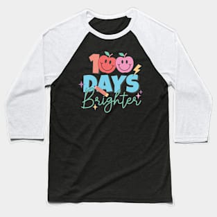 100 Days Brighter Groovy 100 days of school gift Baseball T-Shirt